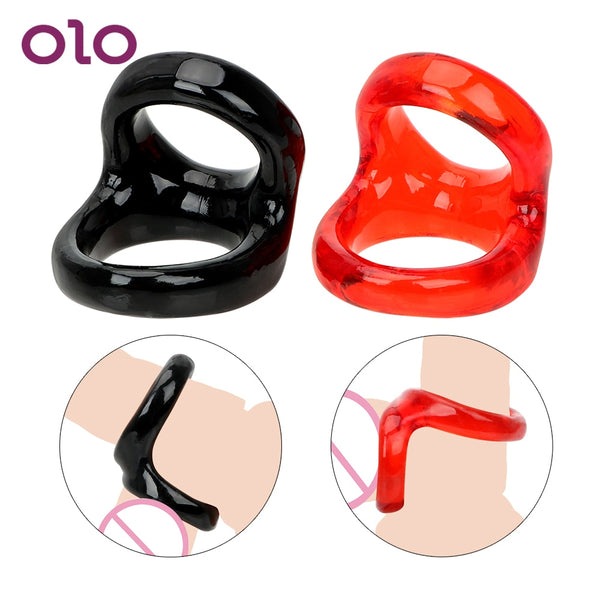 OLO Male Chastity Device Penis Rings Delay Ejaculation Cock Rings Adult Games Sex Toys for Men Erotic Adult Sex Products - PanasiaMarine.Com