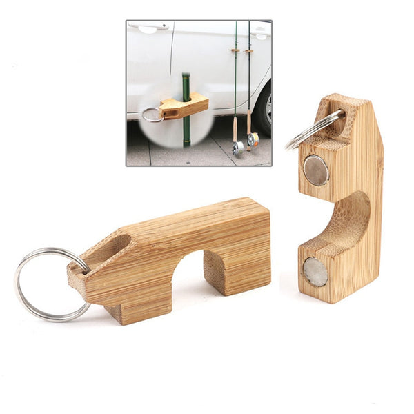 Mini Fishing Rods Holder Magnetic Wooden Rack Guard Rod Bracket Shelf For Fishing Pole Display Transport System Attaches To Car - PanasiaMarine.Com