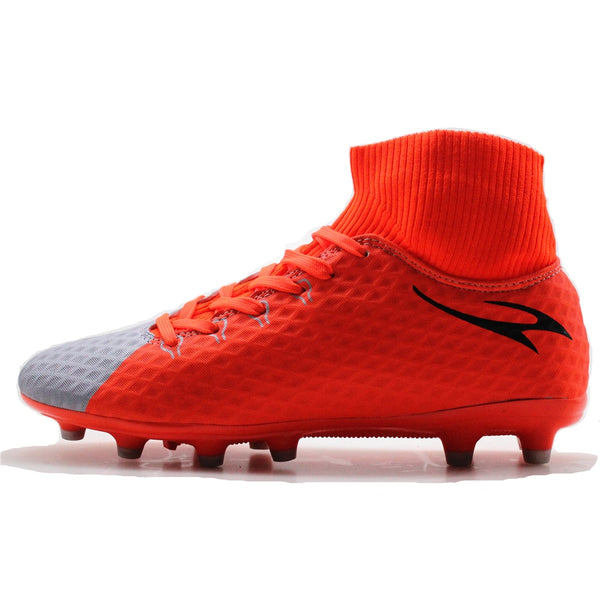 MAULTBY Men's Black Orange High Ankle AG Sole Outdoor Cleats Football Boots Shoes Soccer Cleats #SS3018O - PanasiaMarine.Com