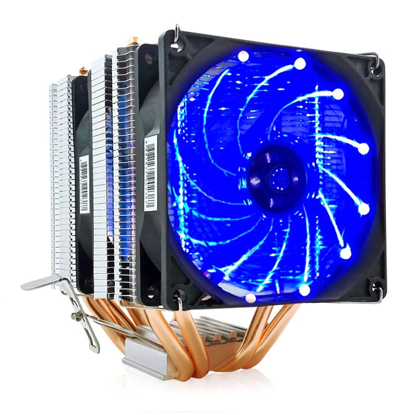 2/4/6 Heatpipes CPU Cooler Fan For AMD Intel 775 1150 1151 1155 1156 CPU Radiator 90mm LED Two Fan 3pin Cooling CPU Fan PC Quiet - PanasiaMarine.Com