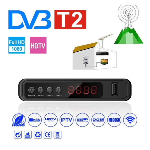 HDMI Satellite Tv Receiver Tuner Dvb T2 Wifi Usb2.0 Full-HD 1080P Dvb-t2 Tuner TV Box Dvbt2 Built-in Russian Manual With Antenna - PanasiaMarine.Com