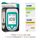 3in1 MultiFunction Analyzer blood glucose meter Test Cholesterol&Uric acid Diabetes tester Gout Device with Test Strips &Lancet - PanasiaMarine.Com