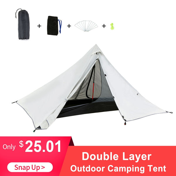 Oudoor Ultralight Camping Tent Double Layer Waterproof Backpacking Tent Outdoor Hiking Tent for Fishing Hunting Beach Travel - PanasiaMarine.Com