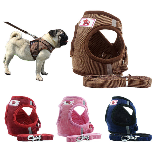 Dog Harness Leash Set Adjustable Breathable Dog Cat Collar Vest Harness for Dog Puppy Pet Chihuahua Chest Strap Dog Accessories - PanasiaMarine.Com