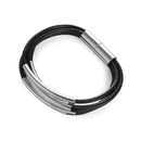 New fashion pipe tube spacers alloy multi-layer leather cord magnetic clasp bracelets for women and men - PanasiaMarine.Com