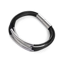 New fashion pipe tube spacers alloy multi-layer leather cord magnetic clasp bracelets for women and men - PanasiaMarine.Com