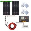 ECO 2pcs 100w 200W Solar Panel Cell Module System RV Car Marine Boat Home Use 12V /24V DIY Kit Solar Panels painel solpanel - PanasiaMarine.Com