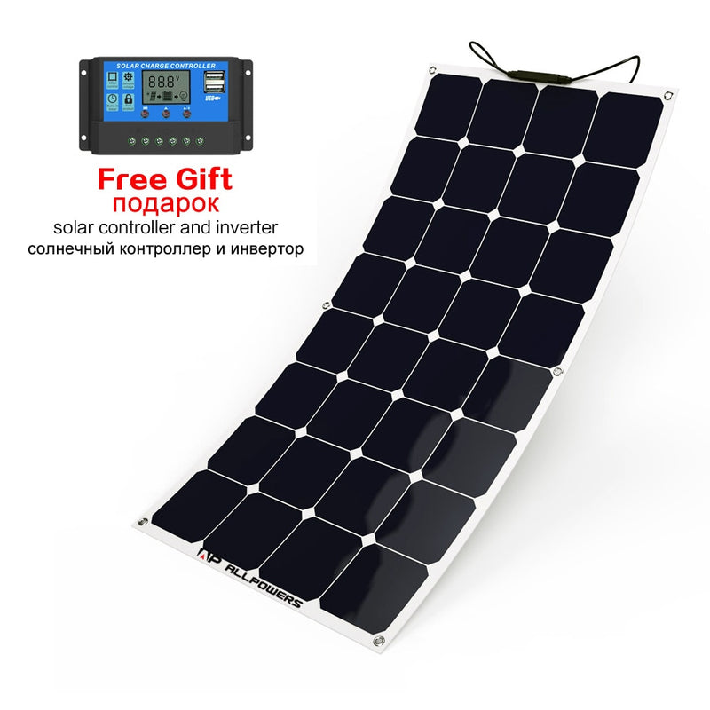 High Efficiency 100W Semi Flexible Solar Panel Monocrystalline Solar Panel for vehicle, marine,yacht,RV, boat,wood cabin etc. - PanasiaMarine.Com