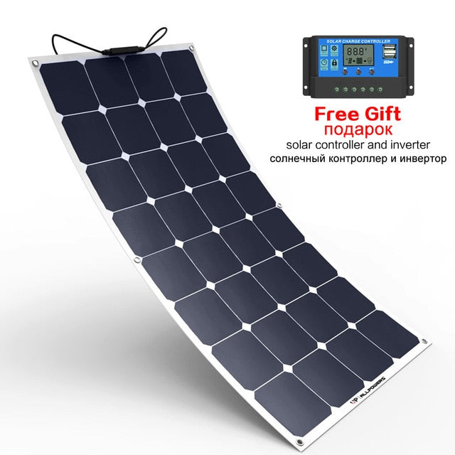 High Efficiency 100W Semi Flexible Solar Panel Monocrystalline Solar Panel for vehicle, marine,yacht,RV, boat,wood cabin etc. - PanasiaMarine.Com
