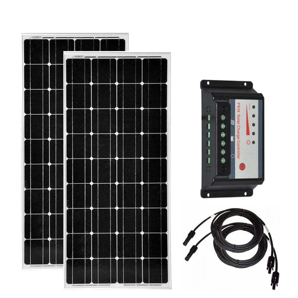 Kit Solar Panel 200w Solar Plate 12v 100w 2 Pcs  Solar Charge Controller 12v/24v 30A Marine Yacht Boat Caravan Car Camp Light - PanasiaMarine.Com