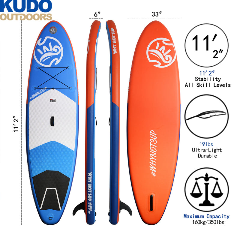 WHYNOT Stable Inflatable Stand Up Paddle Board | 11'2"×33''×6'' |  Inflatable SUP Board | Inflatable Stand Up Paddleboards - PanasiaMarine.Com