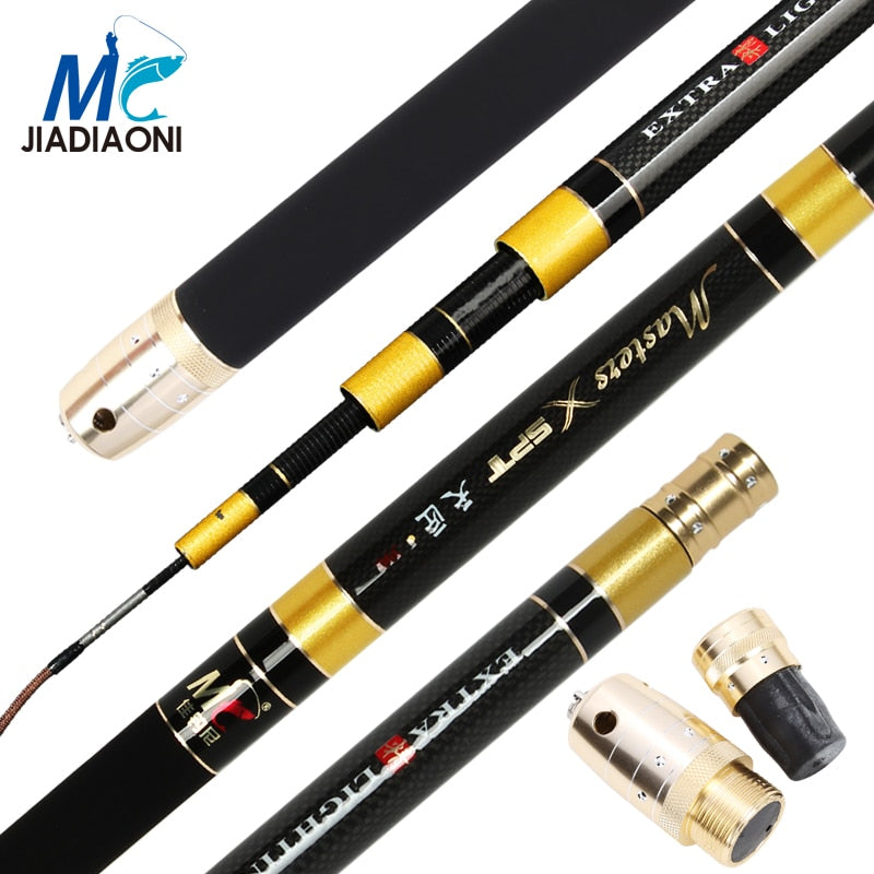 JIADIAONI Telescopic Carbon Fiber Fishing Rod 3.6M 3.9M 4.5M 4.8M 5.4M 5.7M Hard Hand Stream Taiwan Fishing Pole Fishing Tackle - PanasiaMarine.Com