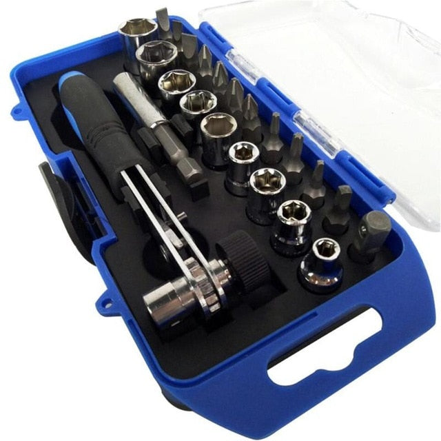 23/25pcs Sleeve Screwdriver Set Ratchet Wrench Socket Spanner Drill Combination Kits for Car Bike Rapid Repair Tool - PanasiaMarine.Com