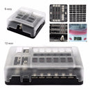 DC 12-32V Truck Motorhome Coach Boat Bus Bar Power Distribution Block Double Busbars 6-way12-way Fuse Box with LED Lights 100Amp - PanasiaMarine.Com