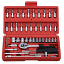 46pcs/set Carbon Steel Combination Set Wrench Socket Spanner Screwdriver Household Motorcycle Car Repair Tool - PanasiaMarine.Com