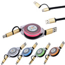 1m USB Data Charger Cable V8 Micro USB Type C Combo Male Retractable Data Charging Cable - PanasiaMarine.Com