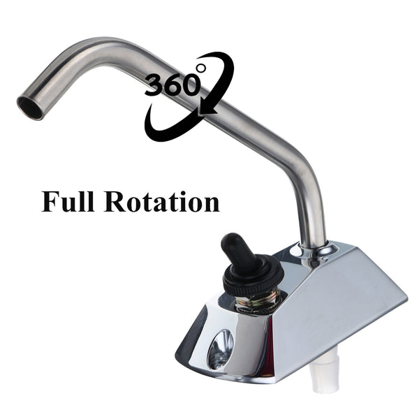 Full 360 Degree Rotation 12V Galley Faucet Tap With Switch Zinc-alloy Metal For Caravan Boat Motorhome RV Marine Hardware - PanasiaMarine.Com