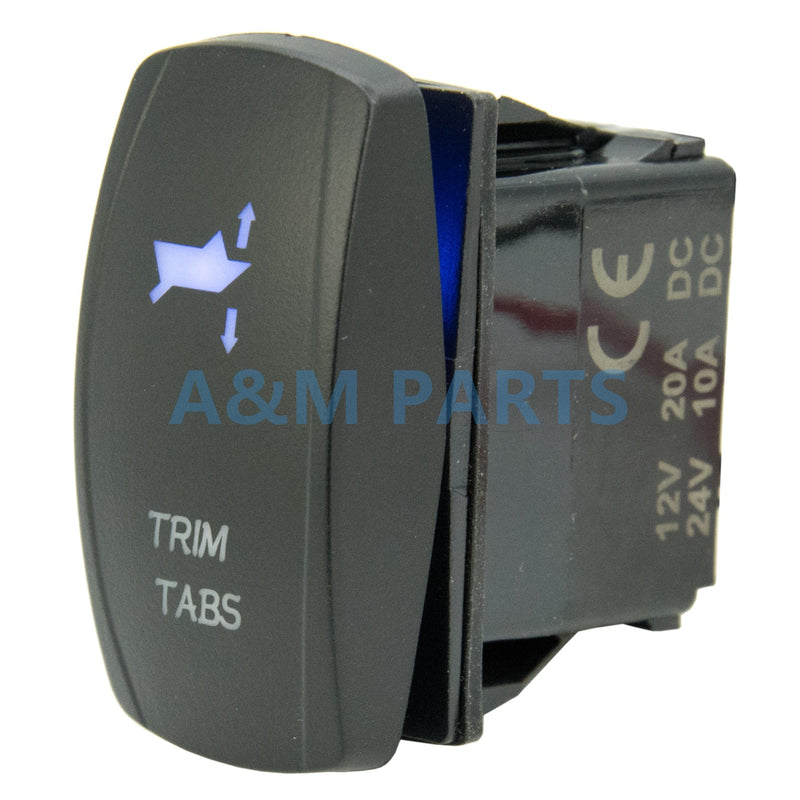 Boat TRIM TABS Right Rocket Switch LED Etched Boat 7Pin (ON)-OFF-(ON) DPDT - PanasiaMarine.Com