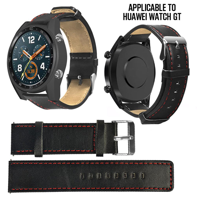 New Leather Smart Strap 22mm Single-Sided Durable Band Genuine Leather Strap For Huawei GT Watches - PanasiaMarine.Com