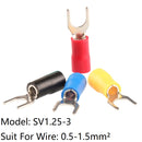 10pcs SV1.25-3 Copper Fork U Y Type Insulate Block Ferrules Electric Cable End Connector Cold Pressing Crimp Spade Wire Terminal - PanasiaMarine.Com