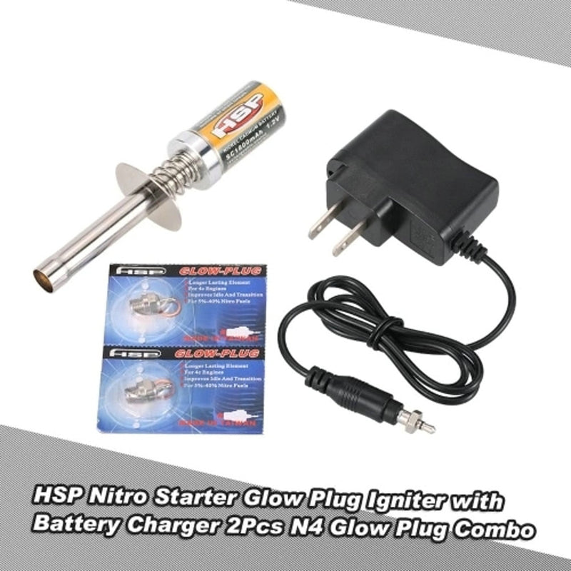 HSP Nitro Starter Kit Glow Plug Igniter With Battery Charger For 1/10 RC Car - PanasiaMarine.Com