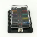 10 Way Circuit Blade Fuse Box Block Holder With LED Warning Light Kit For Car Van Boat Marine Car Fuse Holder - PanasiaMarine.Com