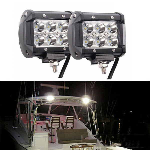 2x 12V 18W Spot LED Marine Spreader Light Yacht Marine Boat Stair Deck Mast Lamp Trailer Interior & Exterior Lighting - PanasiaMarine.Com
