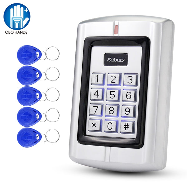 OBO Sebury RFID Metal Access Control Keypad 125KHz Standalone Access Controller with EM4100 Keychains for Home Door Lock System - PanasiaMarine.Com