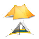 1080g Ultralight Camping Tent 2 Person 20D Nylon Both Side Silicone Coated Rodless Pyramid Flysheet & 3 Season Single Inner Tent - PanasiaMarine.Com