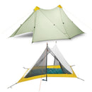 1080g Ultralight Camping Tent 2 Person 20D Nylon Both Side Silicone Coated Rodless Pyramid Flysheet & 3 Season Single Inner Tent - PanasiaMarine.Com