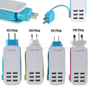 Universal 6 Way Multi USB Mobile Phone Hub Charger 5V 6A EU/US/UK/AU AC Wall Charging Docking Station Power Strip for Smartphone - PanasiaMarine.Com