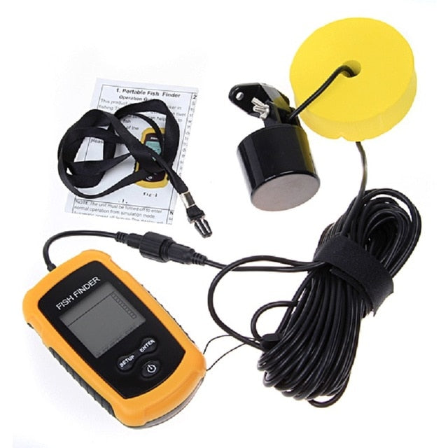 Portable fish finder depth sonar Sounder Alarm Transducer Fishfinder 0.7-100m fishing echo sounder with English Display - PanasiaMarine.Com