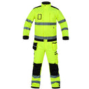 Bauskydd High visibility workwear suit work suit fluorescent yellow work jacket work pants with knee pads  free shipping - PanasiaMarine.Com