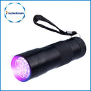 Mini 9LED UV Flashlight Ultraviolet led flashlight Ultra Violet Invisible Ink Marker Detection Torch Light 3AAA UV lamp - PanasiaMarine.Com