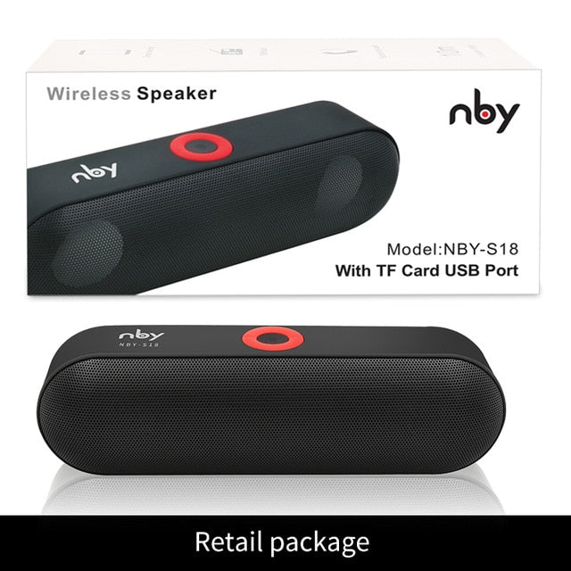 NBY S18 Portable Bluetooth Speaker with Dual Driver Loudspeaker,12 Hours Playtime,HD Audio Subwoofer Wireless Speakers with Mic - PanasiaMarine.Com