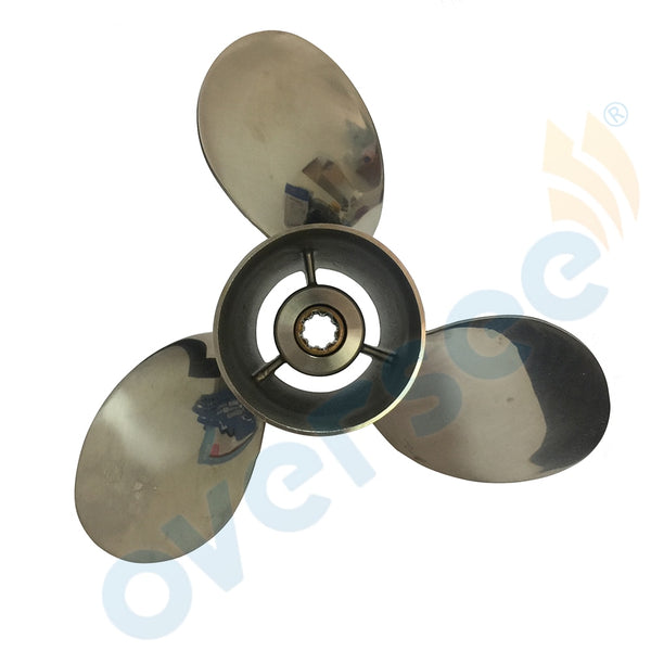 OVERSEE 9-1/4x11 Stainless Steel Propeller 11 Pitch For 9.9HP 15HP 63V 6B4 Model Yamaha Outboard Motors - PanasiaMarine.Com