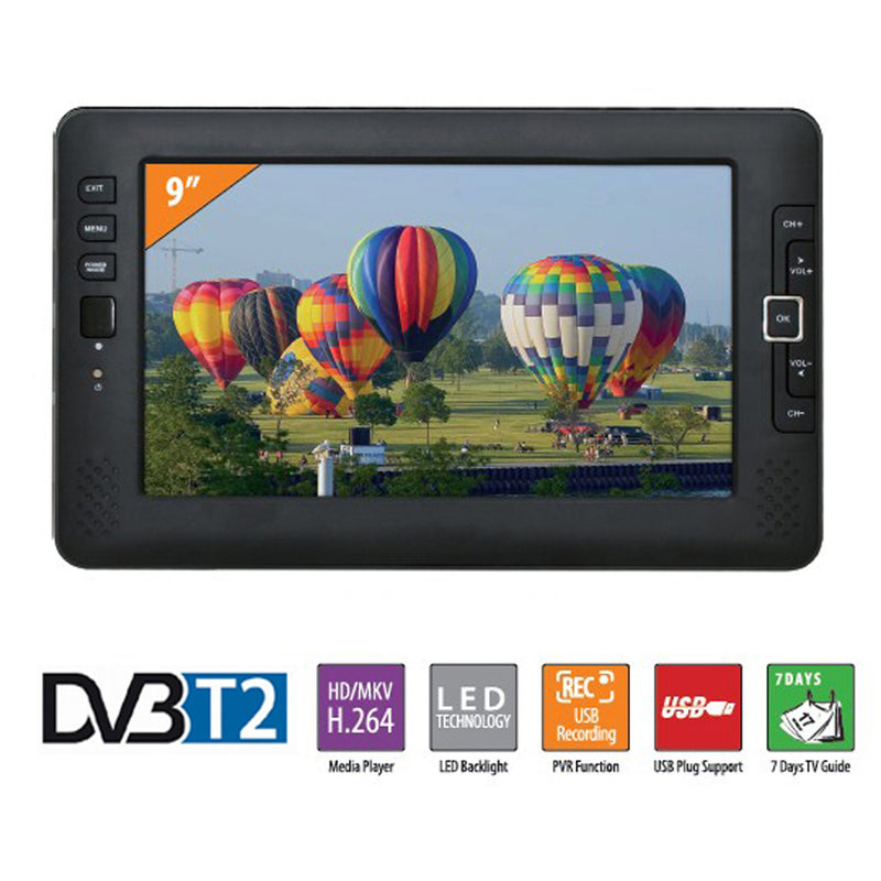 Liedao 9 Inch Portable Car TV Television DVB-T2 digital system HD Channel Receiver AV Input Monitor PVR Program Recording - PanasiaMarine.Com