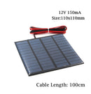 12V 18V Solar Panel with 100/200cm wire Mini Solar System DIY For Battery Cell Phone Charger 1.8W 1.92W 2W 2.5W 3W 1.5W 4.5W 5W - PanasiaMarine.Com