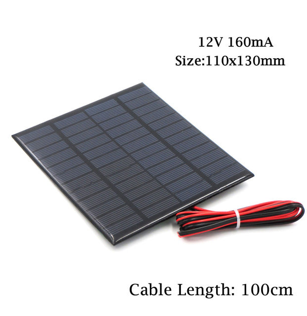 12V 18V Solar Panel with 100/200cm wire Mini Solar System DIY For Battery Cell Phone Charger 1.8W 1.92W 2W 2.5W 3W 1.5W 4.5W 5W - PanasiaMarine.Com