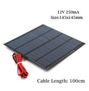 12V 18V Solar Panel with 100/200cm wire Mini Solar System DIY For Battery Cell Phone Charger 1.8W 1.92W 2W 2.5W 3W 1.5W 4.5W 5W - PanasiaMarine.Com