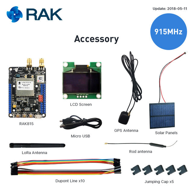 RAK815 Location Tracker Module BLE Bluetooth 5.0 Beacon with GPS Temperature Sensors OLED Display LoRaWAN RAK813 Breakboard Q194 - PanasiaMarine.Com