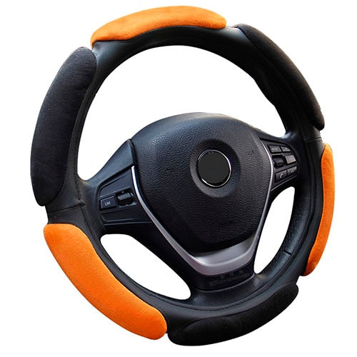 Non-slip Steering-Wheel Cover with 3D Design/Flocking clothcar steering wheel braid diameter 38CM For 95% Car - PanasiaMarine.Com