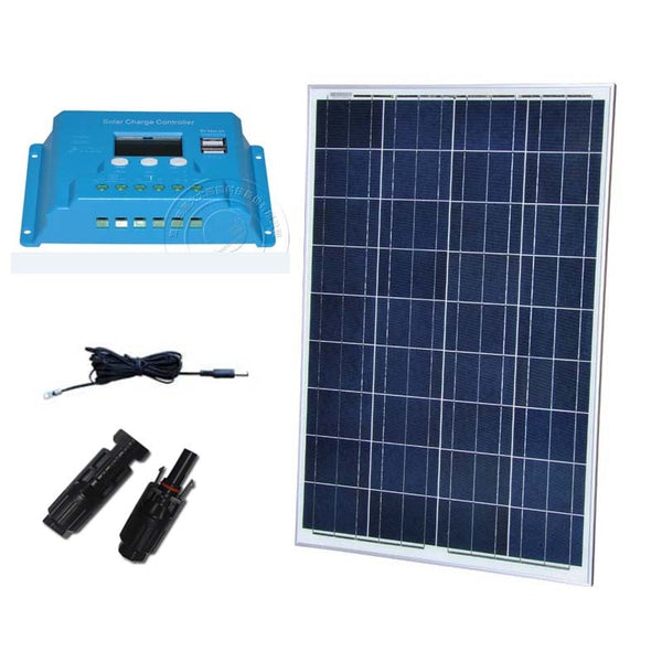 Solar Kit Solar Panel 100W 12V  PWM Solar Charge Controller 10A 12V/24v MC4 Connector Pv Cable Marine Boat Yacht Camping Boat - PanasiaMarine.Com
