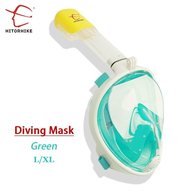 Full Face Snorkeling Masks Panoramic View Anti-fog Anti-Leak Swimming Snorkel Scuba Underwater Diving Mask GoPro Compatible - PanasiaMarine.Com