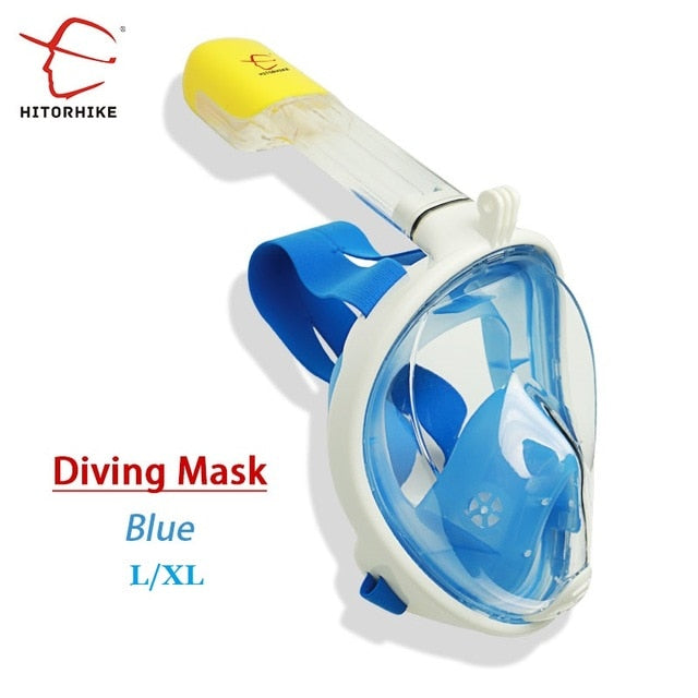 Full Face Snorkeling Masks Panoramic View Anti-fog Anti-Leak Swimming Snorkel Scuba Underwater Diving Mask GoPro Compatible - PanasiaMarine.Com