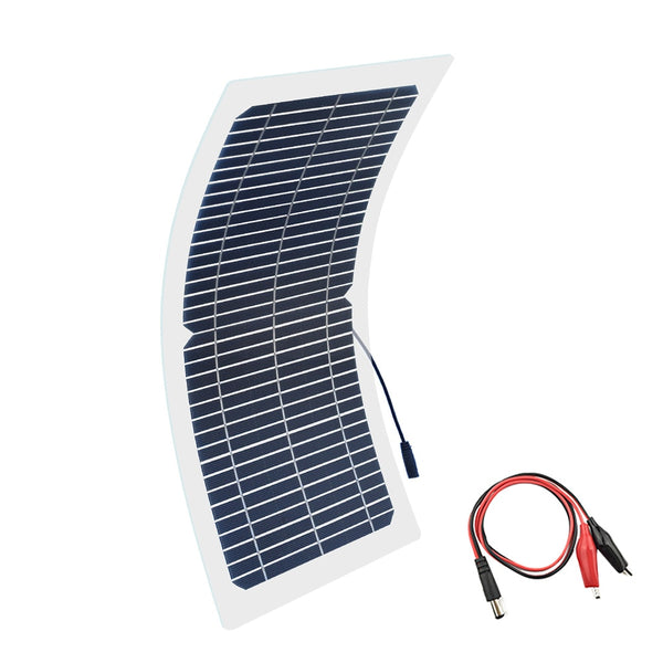 BOGUANG 18V 10w solar panel kit Transparent semi-flexible Monocrystalline solar cell DIY module outdoor connector DC 12v charger - PanasiaMarine.Com