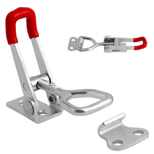 Adjustable Toolbox Case Metal Toggle Latch Catch Clasp Length Silver+Red - PanasiaMarine.Com
