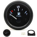 2" 52mm Fuel Level Gauge Car Meter White LED Light Black Rim Automotive Gauges 12V - PanasiaMarine.Com