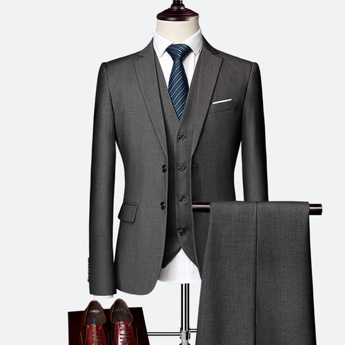 Wonderful Groom Male Wedding Prom Suit Green Slim Fit Tuxedo Men Formal Business Work Wear Suits 3Pcs Set (Jacket+Pants+Vest) - PanasiaMarine.Com
