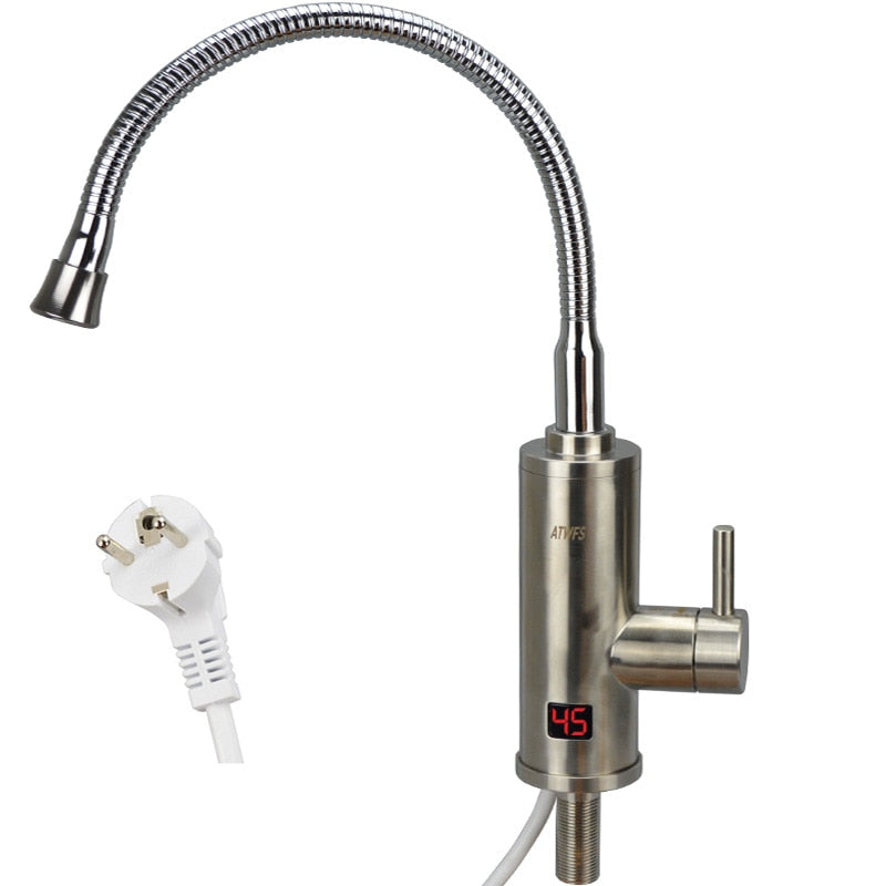 Newest Stainless Steel 220v 3000w Water Heater Faucet Kitchen Electric Water Heating Tap Instant Hot Faucet Heaters - PanasiaMarine.Com